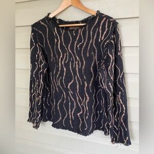 REBECCA JANE NOBLE wearable art sweater abstract modern funky designer EUC RaRe